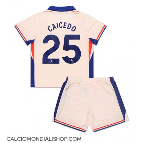 Maglie da calcio Chelsea Moises Caicedo #25 Seconda Maglia Bambino 2024-25 Manica Corta (+ Pantaloni corti)